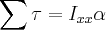  \sum \tau = I_{xx} \alpha